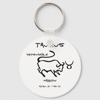 Taurus Personalized Keychain by Lynnes_creations at Zazzle