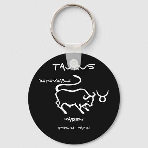 Taurus Personalized Keychain