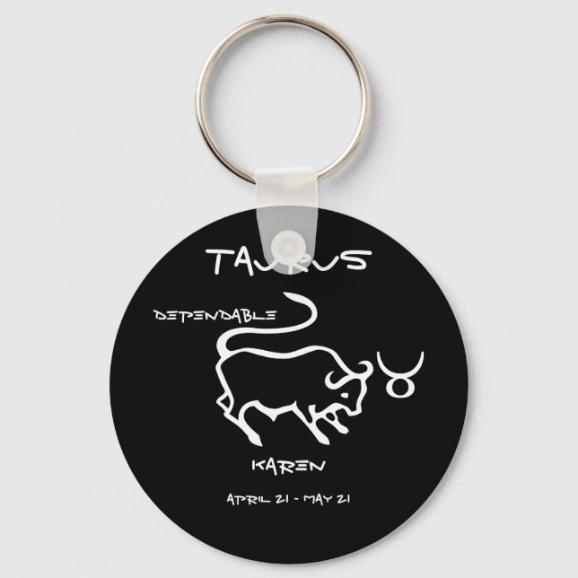 Taurus Personalized Keychain (Front)