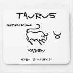 Taurus Personalized Mouse Pad at Zazzle