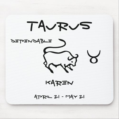 Taurus Personalized Mouse Pad