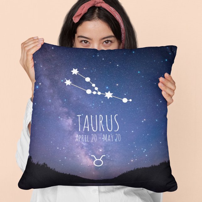 Taurus | Personalized Zodiac Constellation Throw Pillow (Creator Uploaded)