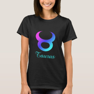 Taurus Pink Blue Aqua Horoscope Sign T-Shirt
