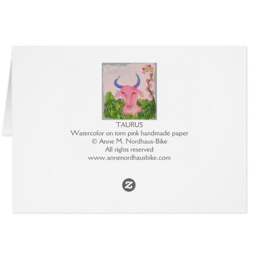 Taurus Pink Zodiac Symbol Blank (Back Horizontal)