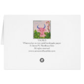 Taurus Pink Zodiac Symbol Blank Cards (Back Horizontal)