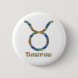 Taurus Psychedelic Pinback Button