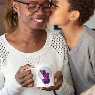 Taurus Purple Gold Feminine Zodiac Design Coffee Mug