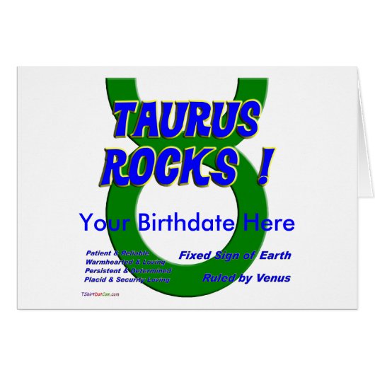 Taurus Rocks ! Cards (Front Horizontal)