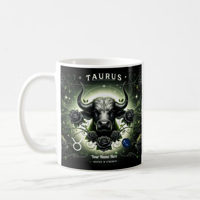 Taurus “Rooted in Strength” Zodiac Mug (Left)