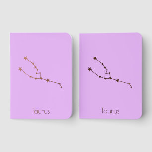 Taurus Rose Gold Foil Pocket Notebook Set