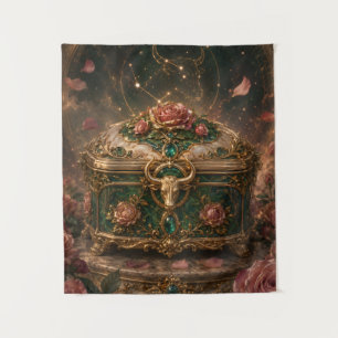 Taurus Rose Treasury Casket Zodiac Art Tapestry