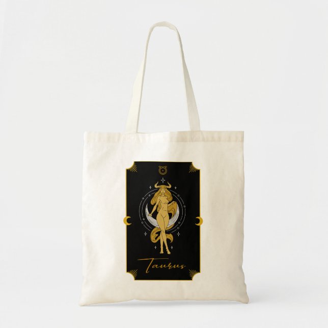 Taurus Saucy Signs Astrological Tote Bag (Front)