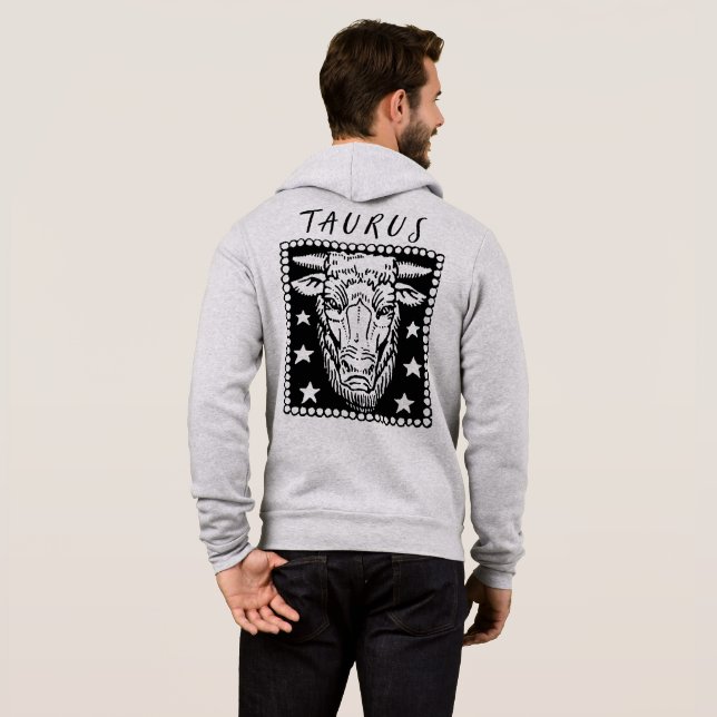 Taurus Season Zodiac Sign Horoscope Logo Hoodie (Back Full)