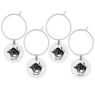 Taurus Set of Four Wine Charms