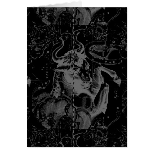 Taurus Sign Constellation Hevelius circa 1690 Cards (Front)