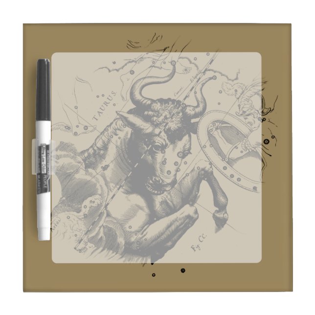 Taurus Sign Constellation Hevelius circa 1690 Dry-Erase Board (Front)