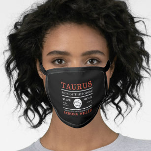 Taurus Sign of the Zodiac, Astrological Face Mask