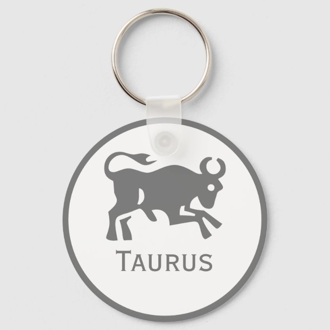 Taurus Sign of the Zodiac Design Keychain (Front)