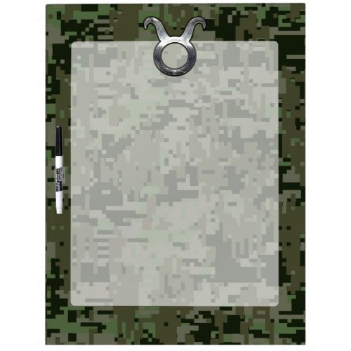 Taurus Sign on Woodland Green Digital Camouflage Dry_Erase Board