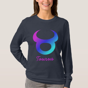 Taurus Sign Pink Purple Blue Aqua Horoscope T-Shirt