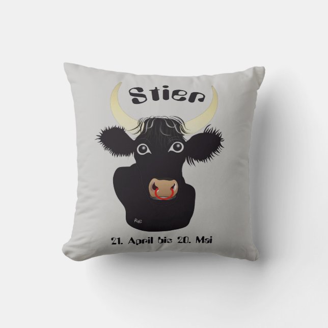 Taurus - sign throw pillow (Front)