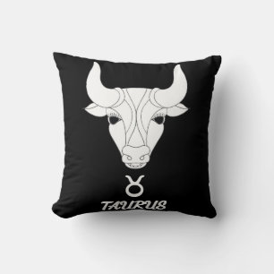 Taurus Silhouette Reversible Throw Pillow