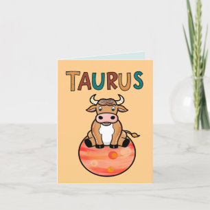 Taurus star sign Bull zodiac star Letterpress Thank You Card