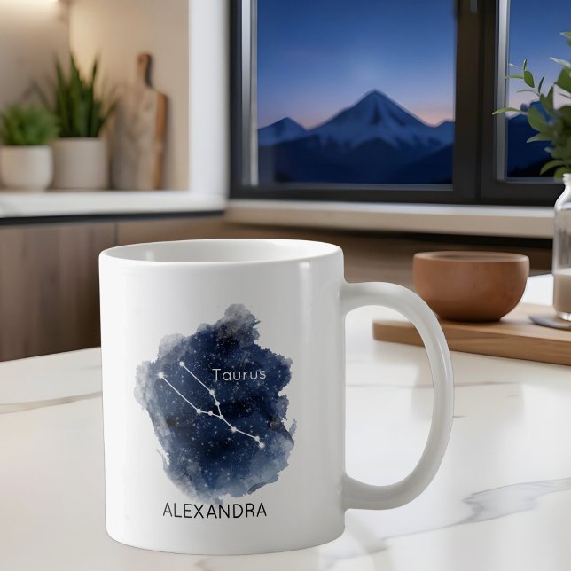 Taurus Starry Night Constellation Custom Name  Coffee Mug (Creator Uploaded)
