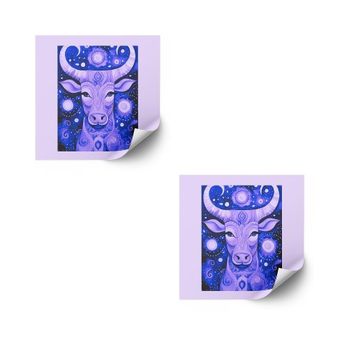 Taurus Stickers Purple set of taurus sun stickers