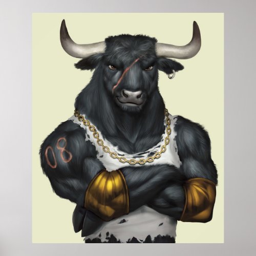 Taurus strong ox bull gym  poster