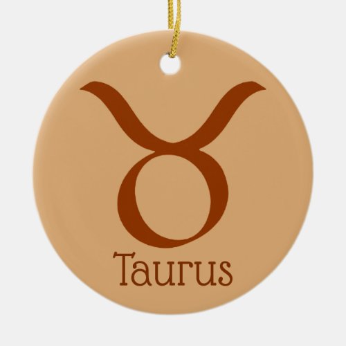 Taurus Sun Sign Zodiac Symbol  Ceramic Ornament