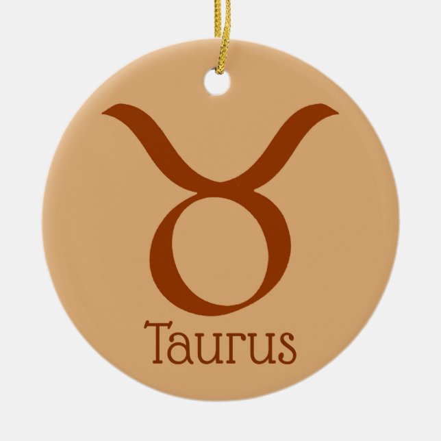 Taurus Sun Sign Zodiac Symbol  Ceramic Ornament (Front)