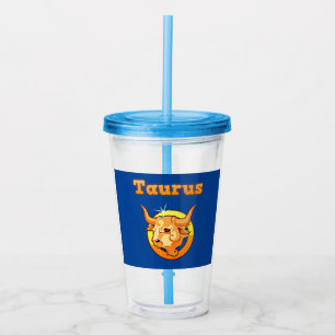 Taurus symbol acrylic tumbler