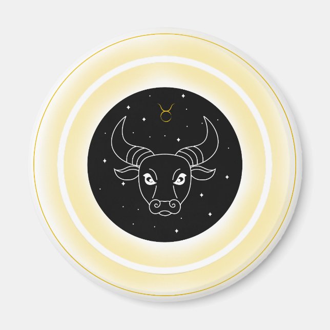 Taurus Symbol – Minimal Astrology Emblem Magnet (Front)