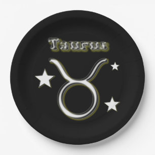 Taurus symbol paper plates