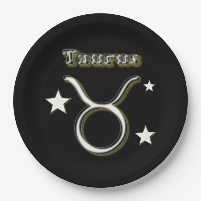 Taurus symbol paper plates (Front)