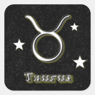 Taurus symbol square sticker