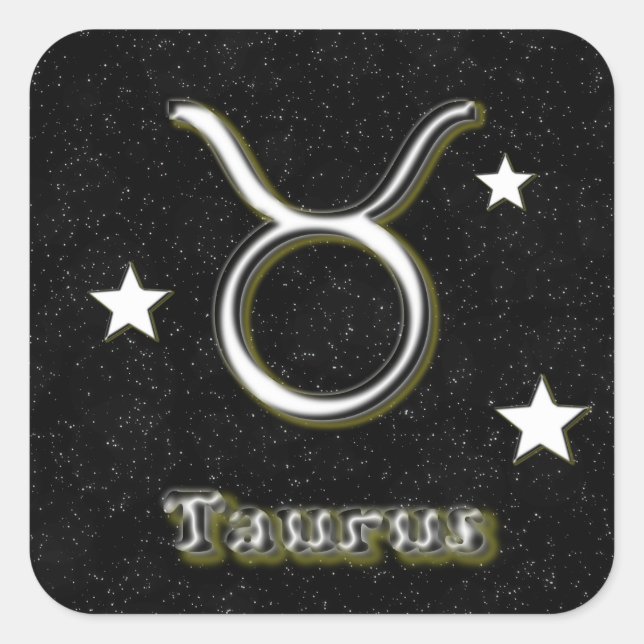 Taurus symbol square sticker (Front)