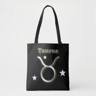 Taurus symbol tote bag