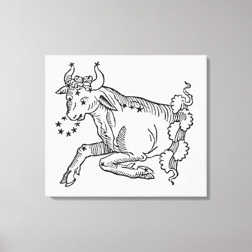 Taurus the Bull an illustration from the Poetic Canvas Print