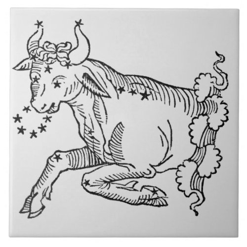 Taurus the Bull an illustration from the Poetic Ceramic Tile