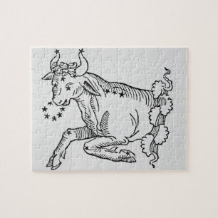 Taurus (the Bull) an illustration from the 'Poetic Jigsaw Puzzle