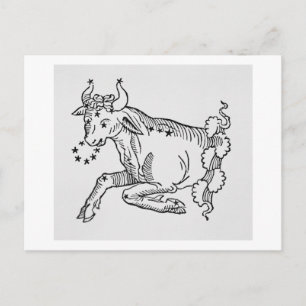 Taurus (the Bull) an illustration from the 'Poetic Postcard