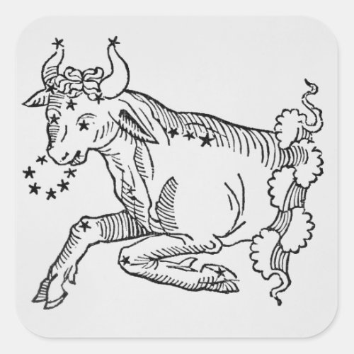 Taurus the Bull an illustration from the Poetic Square Sticker