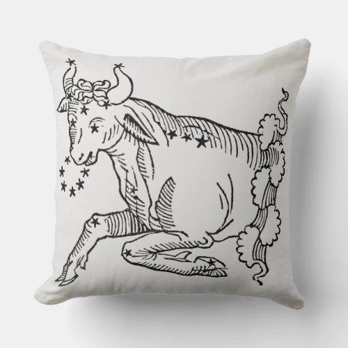 Taurus the Bull an illustration from the Poetic Throw Pillow