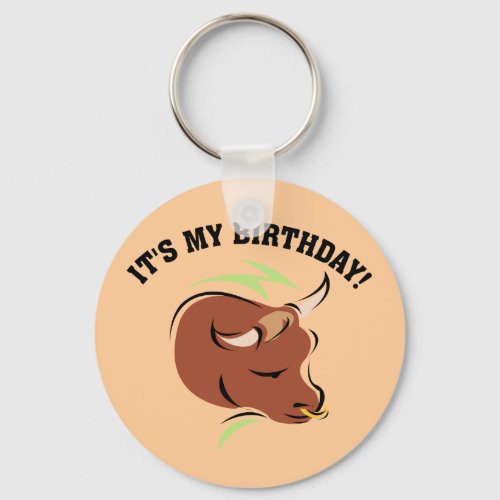 Taurus the Bull Artistic Zodiac Sign Illustration Keychain