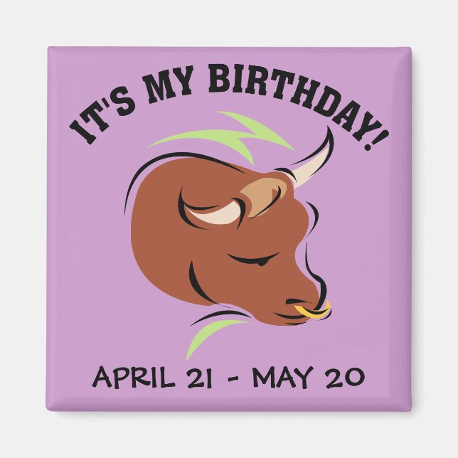 Taurus the Bull Artistic Zodiac Sign Illustration Magnet (Front)