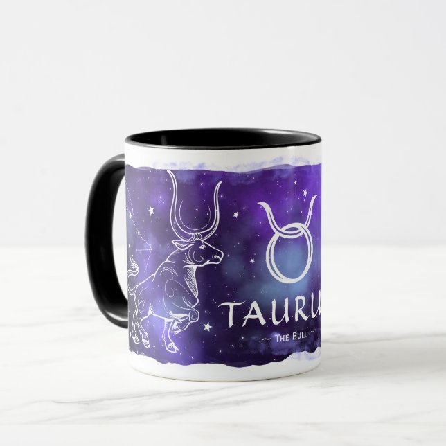 Taurus the Bull | Astrology Birthday Zodiac Mugs (Front Left)