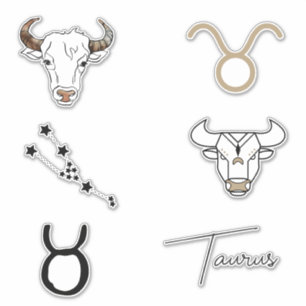 Taurus the Bull birthday astrology zodiac black Sticker