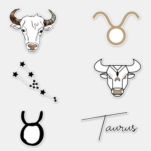 Taurus the Bull birthday astrology zodiac black  Sticker